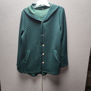 Green Quilted Women's Sweater